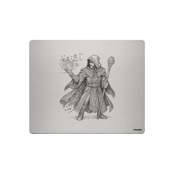 Aluminium-Mousepad – Lasergravur „Digital Arcane Mage“