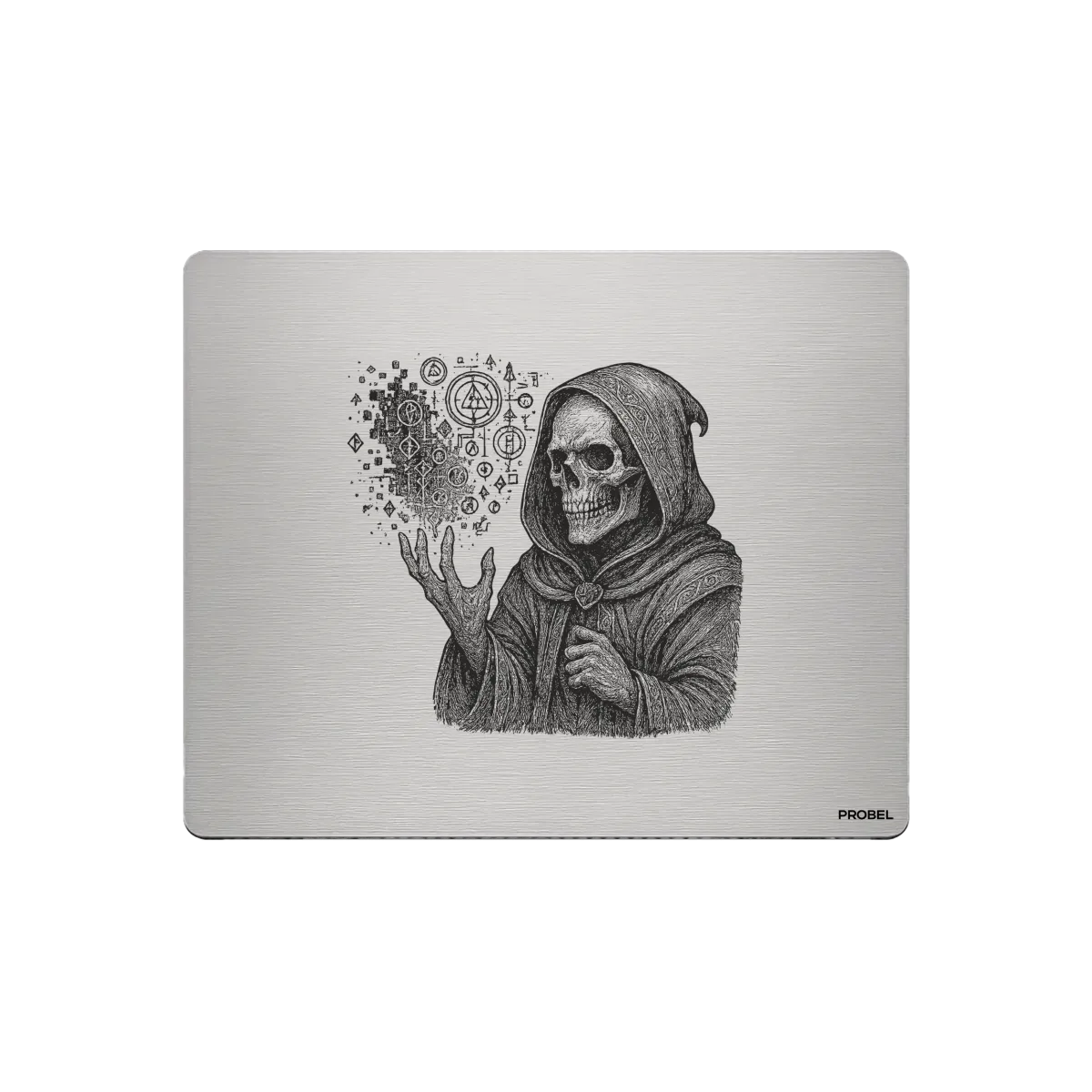 Aluminium-Mousepad – Lasergravur „Necro Digital Sorcerer“