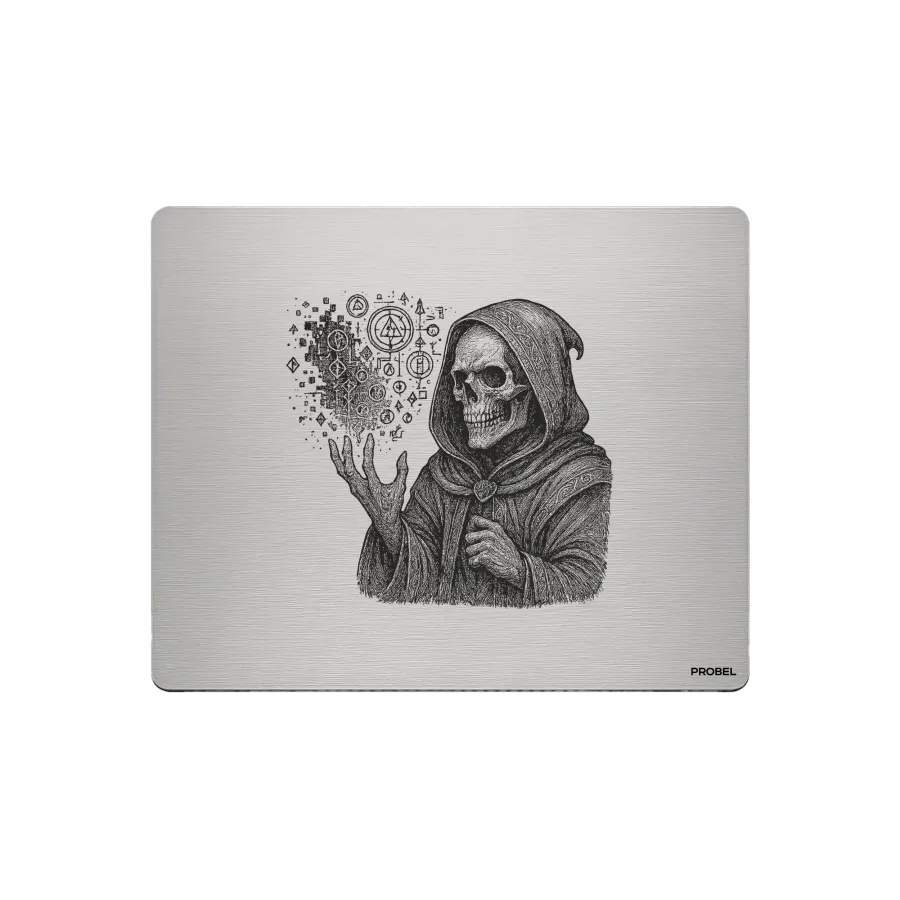 Aluminium-Mousepad – Lasergravur „Necro Digital Sorcerer“