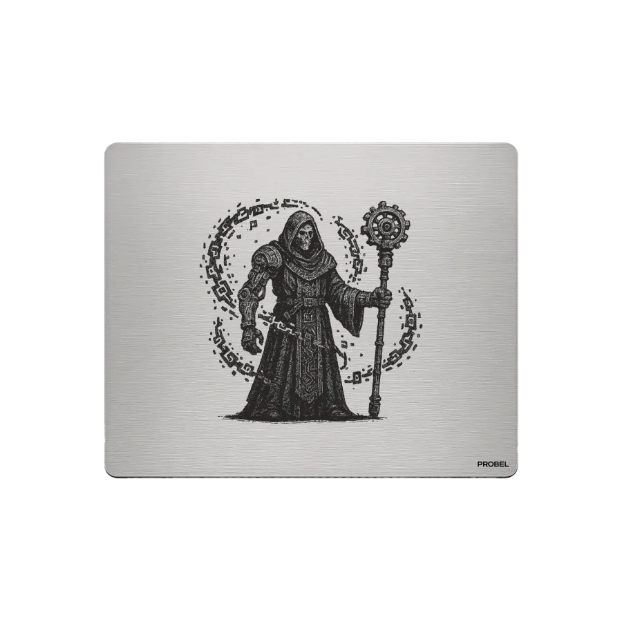 Aluminium-Mousepad – Lasergravur „Techno Lich Archmage“