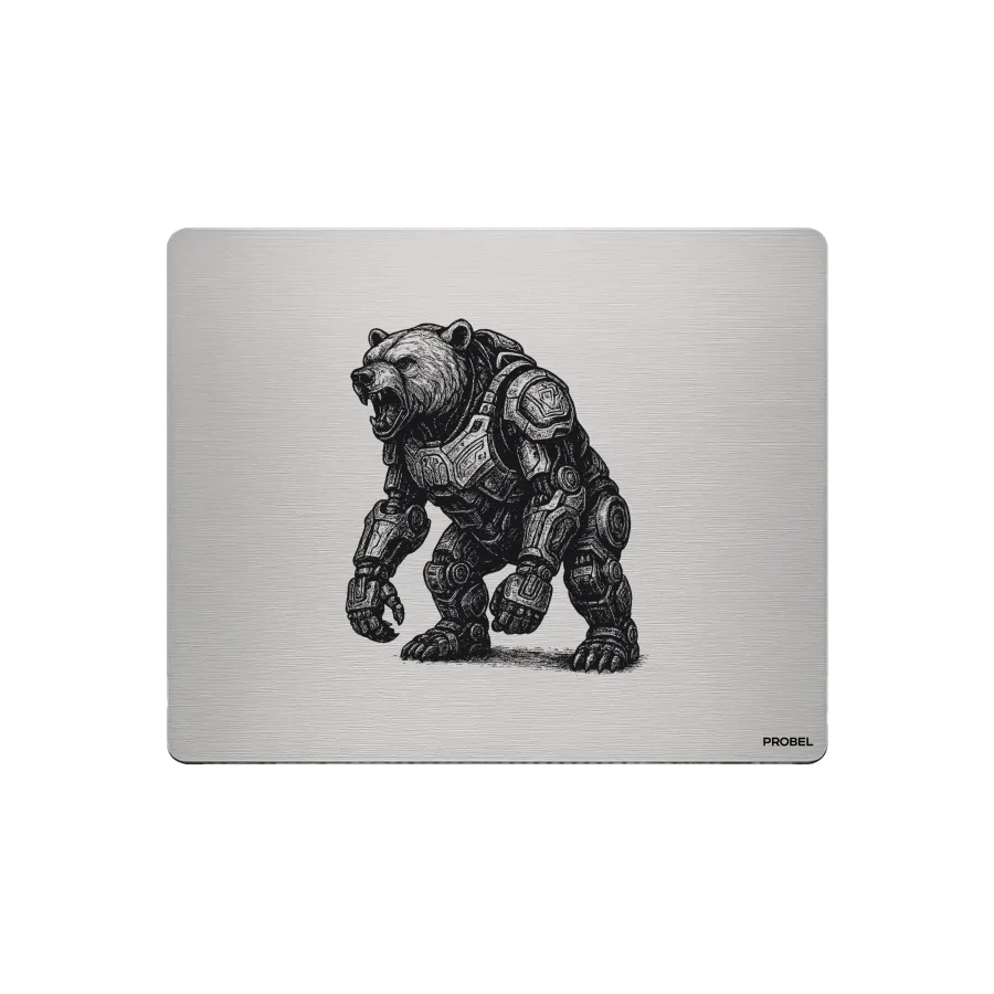 Aluminium-Mousepad – Lasergravur „Iron Bear Colossus“