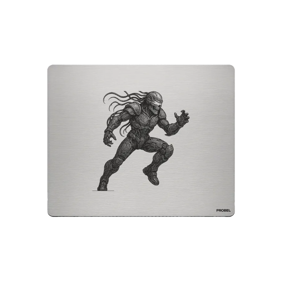 Aluminium-Mousepad – Lasergravur „Cyber Predator Runner“