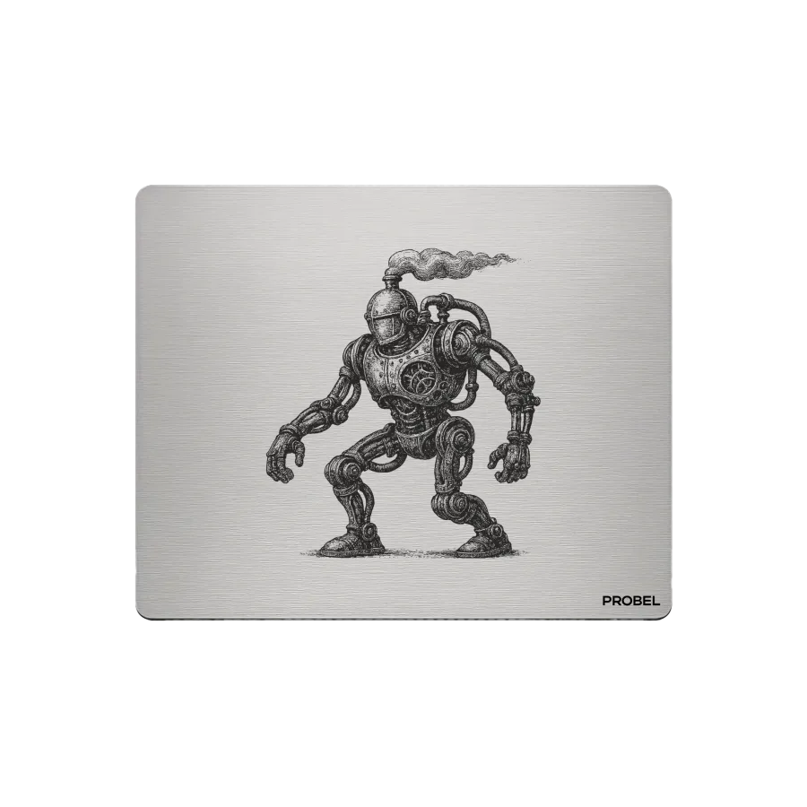 Aluminium-Mousepad – Lasergravur „Steam Walker“