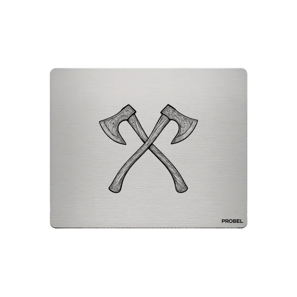 Aluminium-Mousepad – Lasergravur „Twin Battle Axes“