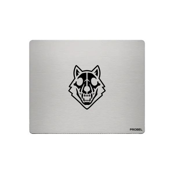 Aluminium-Mousepad – Lasergravur „Wolf Skull“