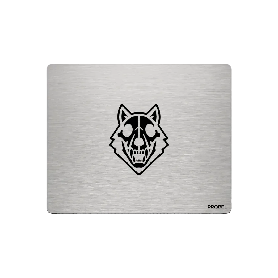 Aluminium-Mousepad – Lasergravur „Wolf Skull“
