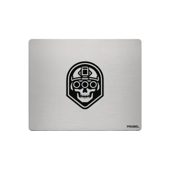 Aluminium-Mousepad – Lasergravur „Mining Skull“