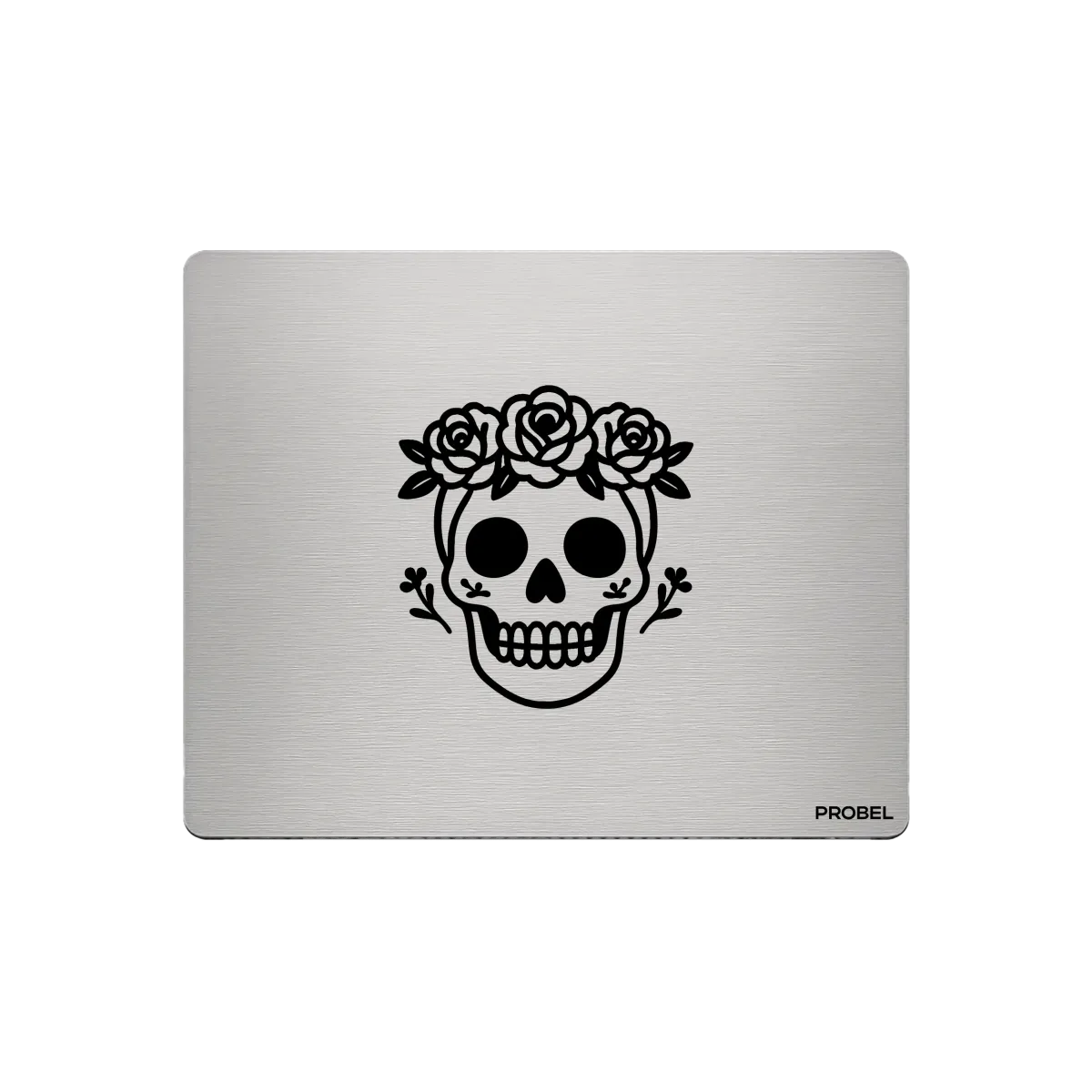 Aluminium-Mousepad – Lasergravur „Rose Skull Crown“