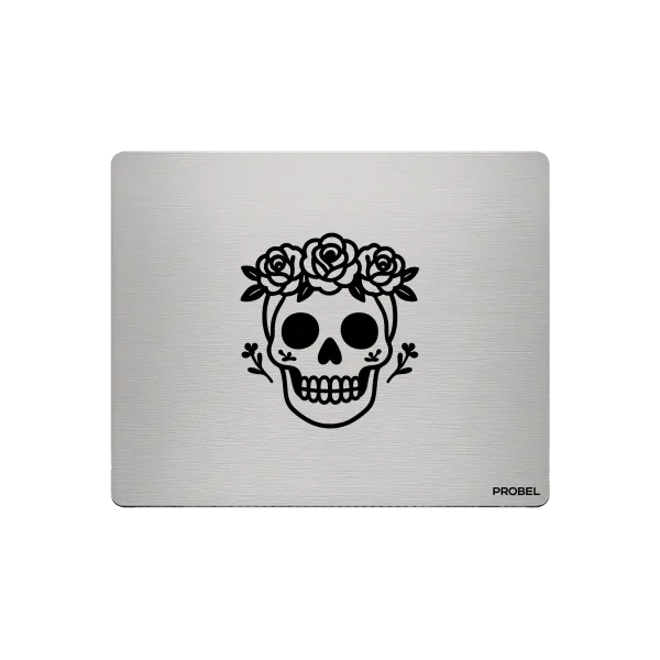 Aluminium-Mousepad – Lasergravur „Rose Skull Crown“
