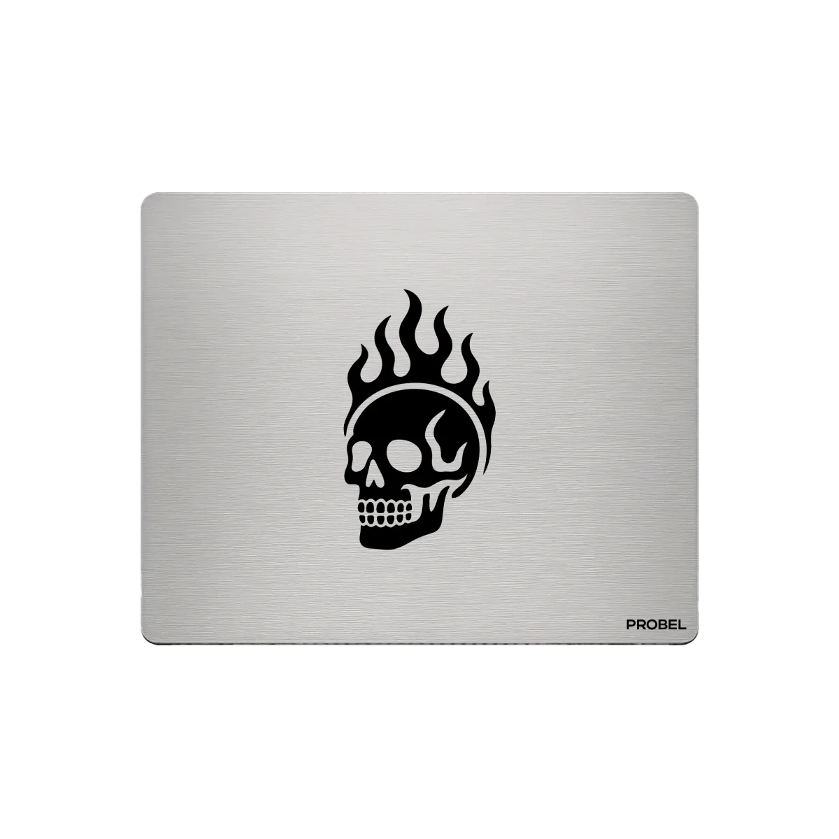 Aluminium-Mousepad – Lasergravur „Flame Skull“