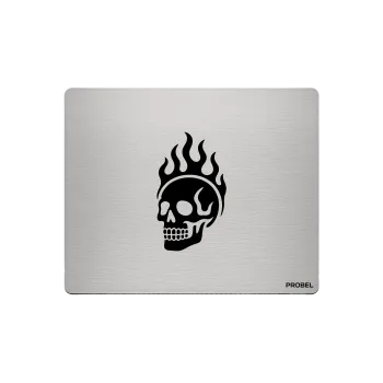 Aluminium-Mousepad – Lasergravur „Flame Skull“
