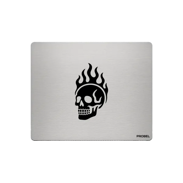 Aluminium-Mousepad – Lasergravur „Flame Skull“