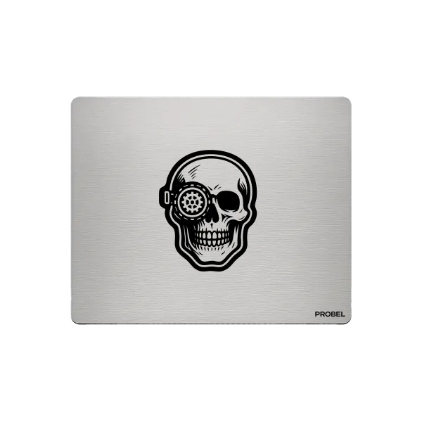 Aluminium-Mousepad – Lasergravur „Tech Skull Eye“
