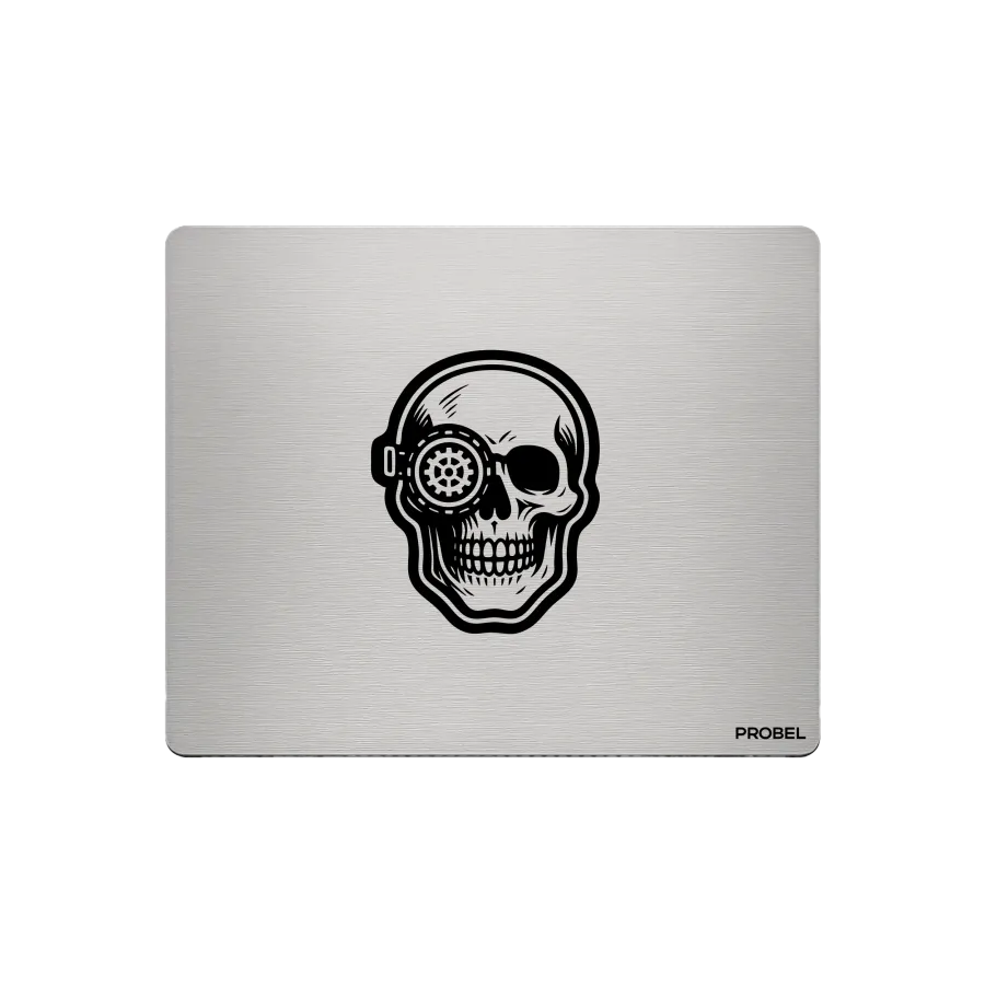 Aluminium-Mousepad – Lasergravur „Tech Skull Eye“