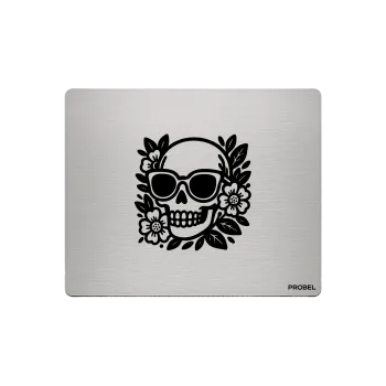 Aluminium-Mousepad – Lasergravur „Skull Floral Shades“