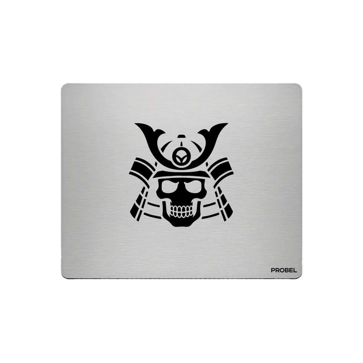 Aluminium-Mousepad – Lasergravur „Samurai Skull Kabuto“
