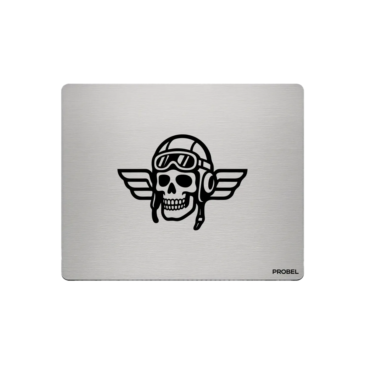 Aluminium-Mousepad probel – Lasergravur „Flying Skull Pilot“