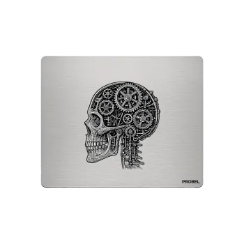 Aluminium-Mousepad – Lasergravur „Mecha Skull Profile“
