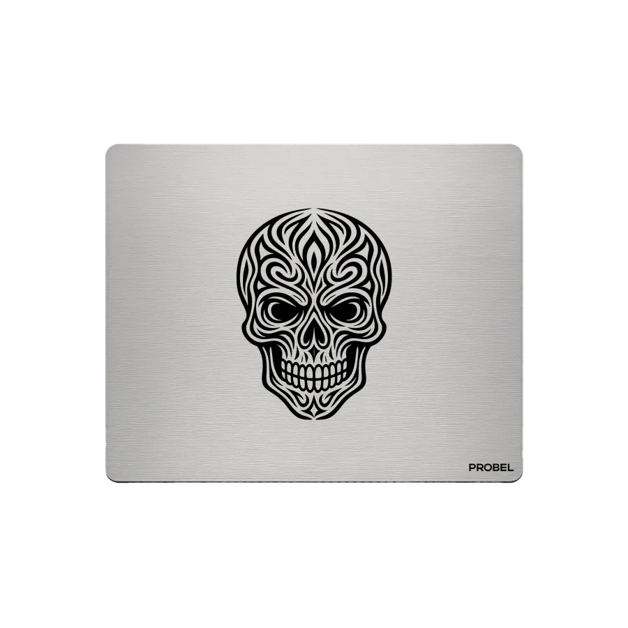 Aluminium-Mousepad – Lasergravur „Tribal Skull Face“