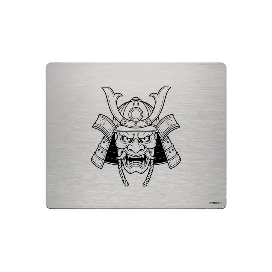 Aluminium-Mousepad – Lasergravur „Samurai Rage Oni“