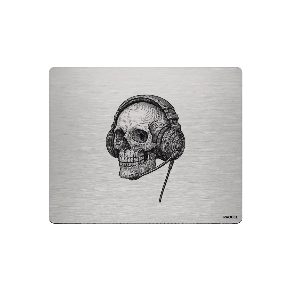 Aluminium-Mousepad – Lasergravur „Cyber Skull Operator“