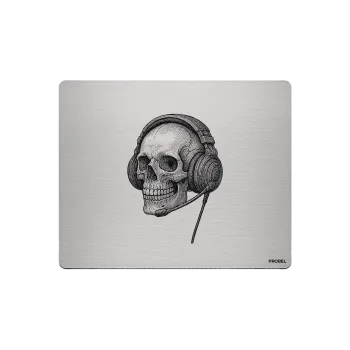 Aluminium-Mousepad – Lasergravur „Cyber Skull Operator“