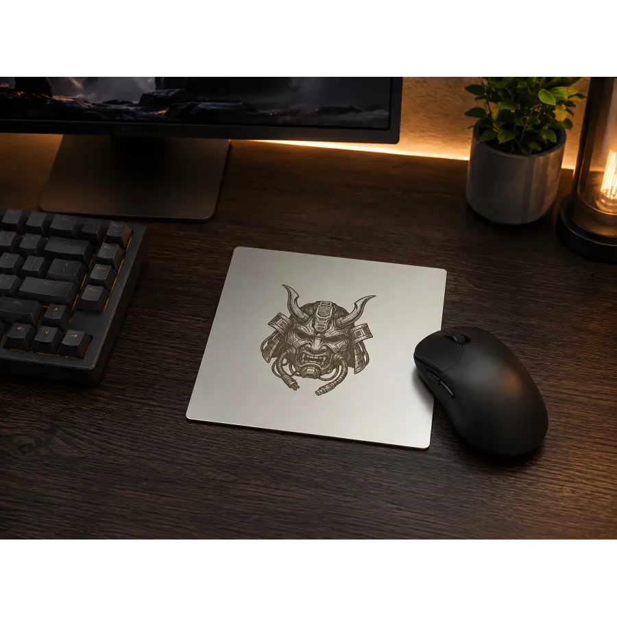 Aluminium-Mousepad – Lasergravur „Cyber Oni Reactor“