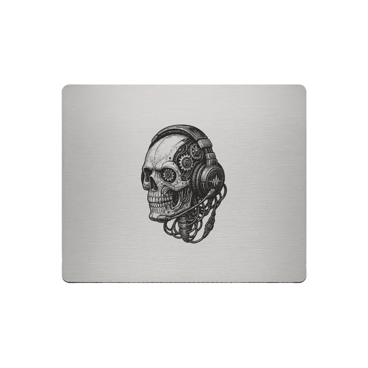 Aluminium-Mousepad probel – Lasergravur „Cyber Skull Operator“