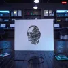 Aluminium-Mousepad probel – Lasergravur „Cyber Skull Operator“