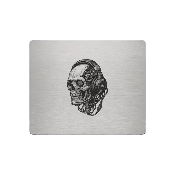 Aluminium-Mousepad probel – Lasergravur „Cyber Skull Operator“