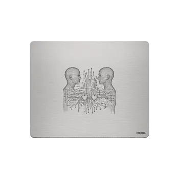Aluminium-Mousepad – Lasergravur „Digital Heart Connection“