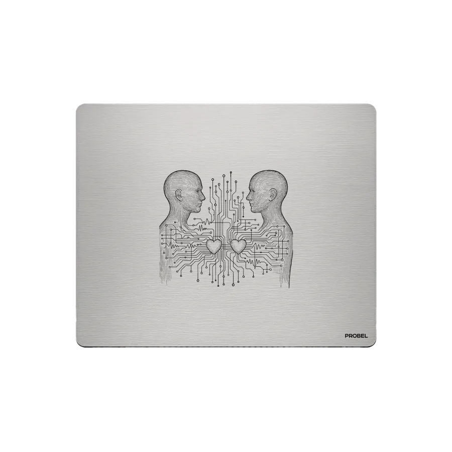 Aluminum Mouse Pad – Laser Engraving “Digital Heart Connection”
