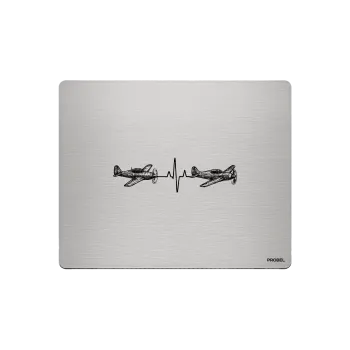 Aluminium-Mousepad – Lasergravur „Aviator Heartbeat“
