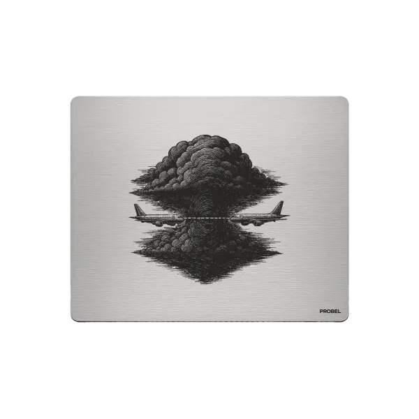 Aluminium-Mousepad – Lasergravur „Aviation Reflection“