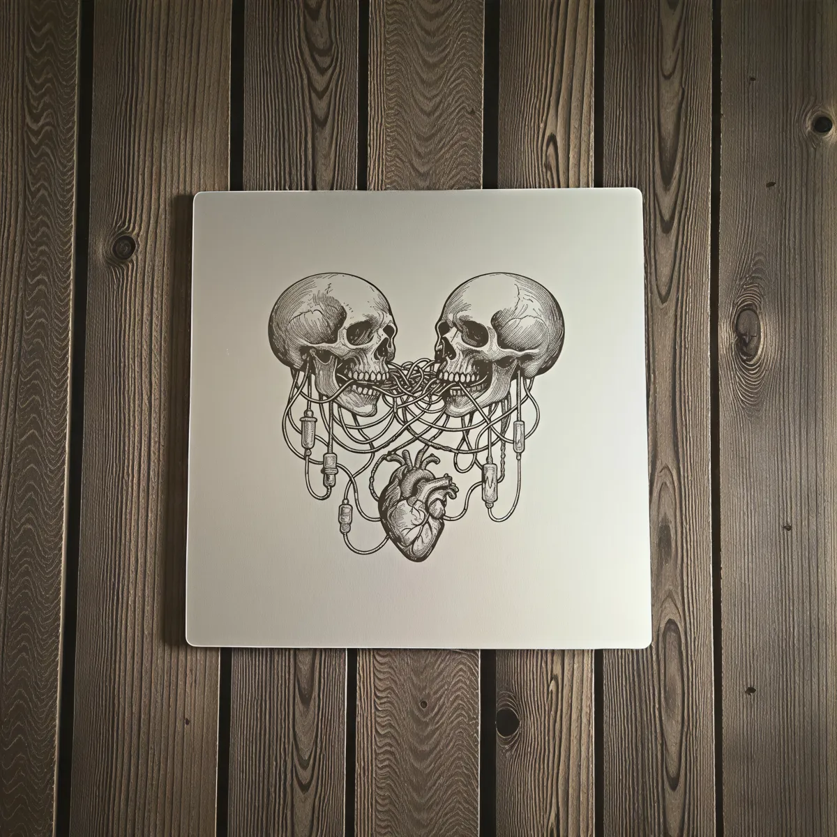 Aluminium-Mousepad – Lasergravur „Cyber Heartlink“
