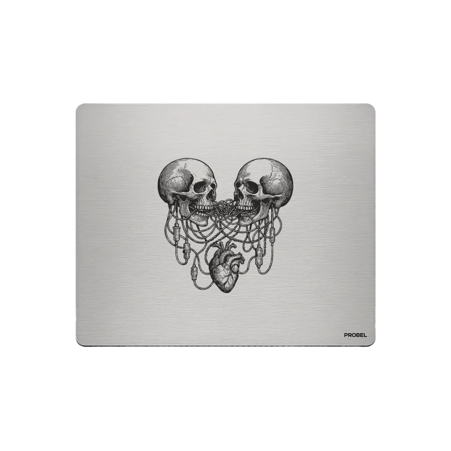 Aluminium-Mousepad – Lasergravur „Cyber Heartlink“