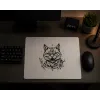 Aluminium-Mousepad – Lasergravur „Wild Bloom Cat“