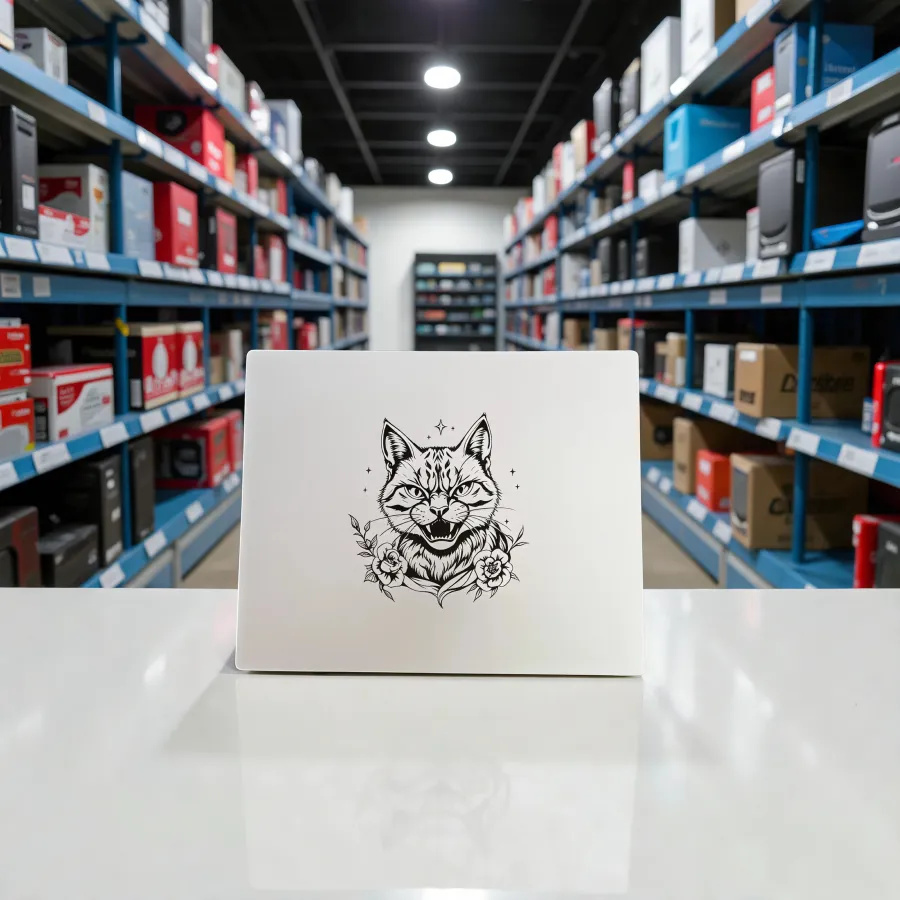 Aluminium-Mousepad – Lasergravur „Wild Bloom Cat“