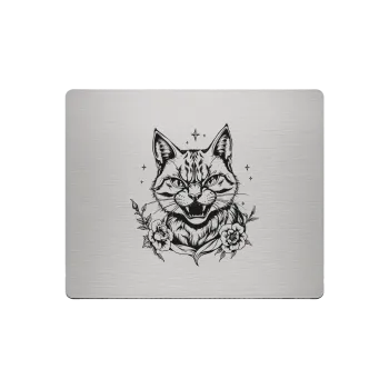 Aluminium-Mousepad – Lasergravur „Wild Bloom Cat“