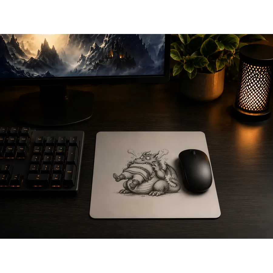 Aluminium-Mousepad – Lasergravur „Hungry Dragon“
