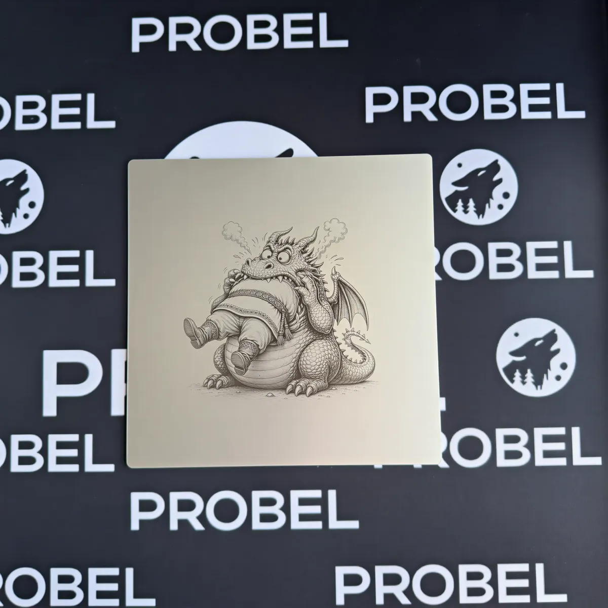 Aluminium-Mousepad – Lasergravur „Hungry Dragon“