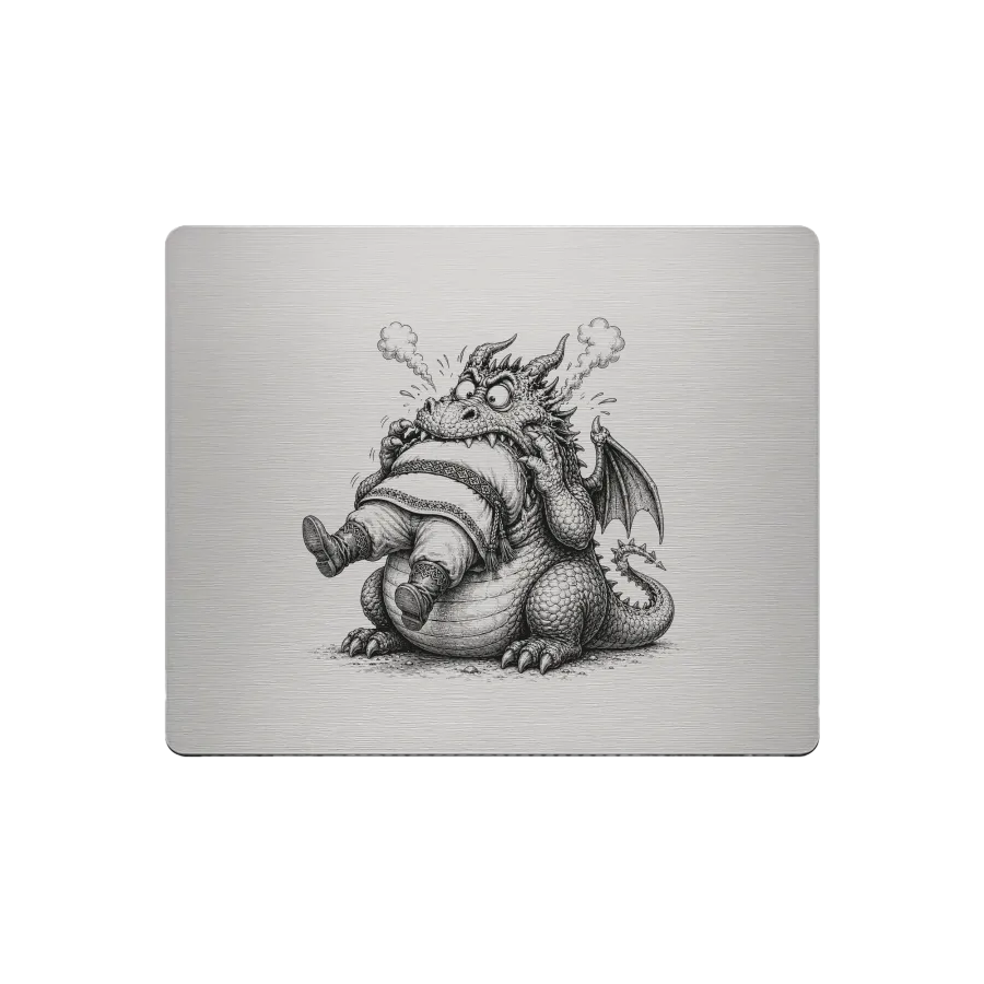 Aluminium-Mousepad – Lasergravur „Hungry Dragon“