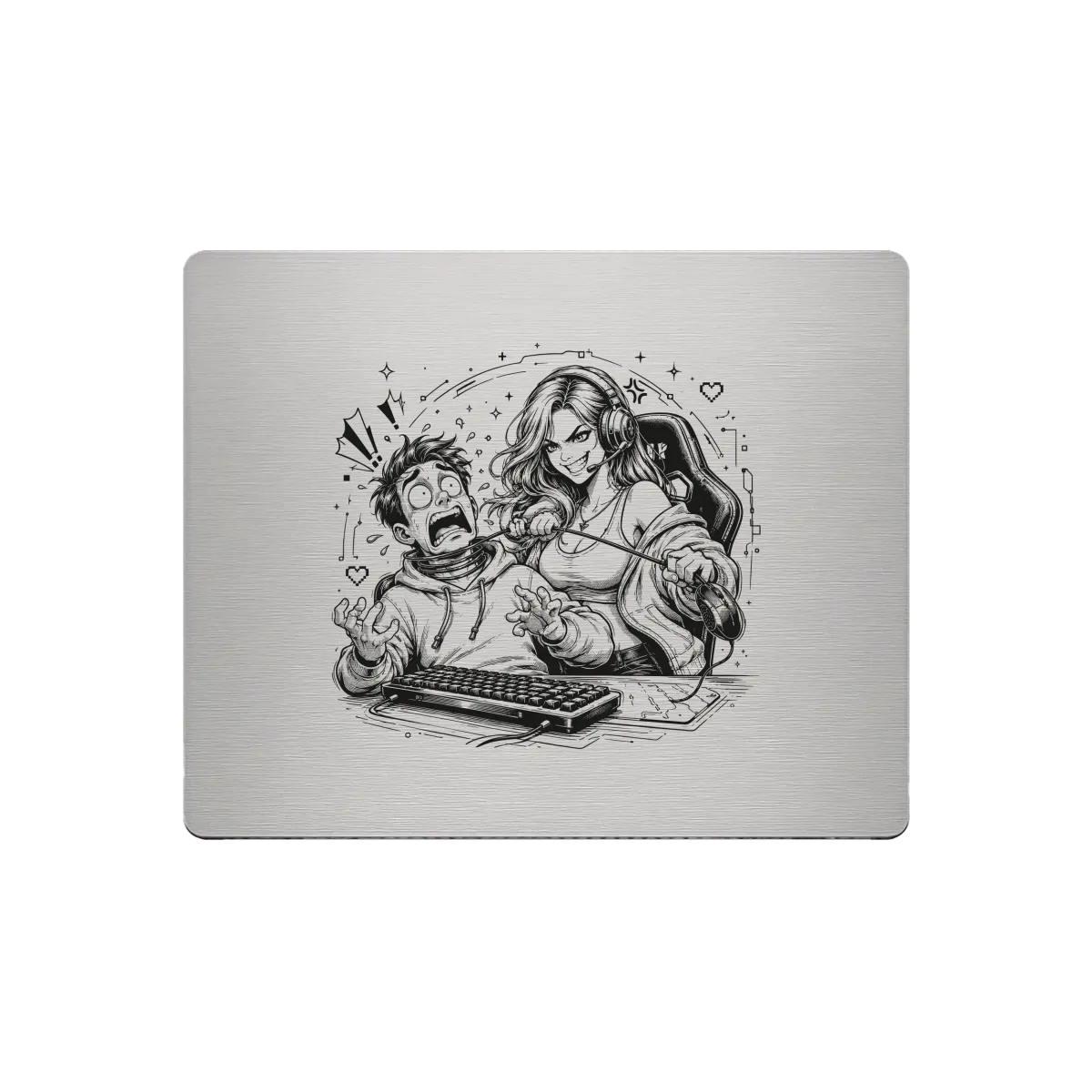Aluminium Mousepad – Lasergravur "Gaming Rage"