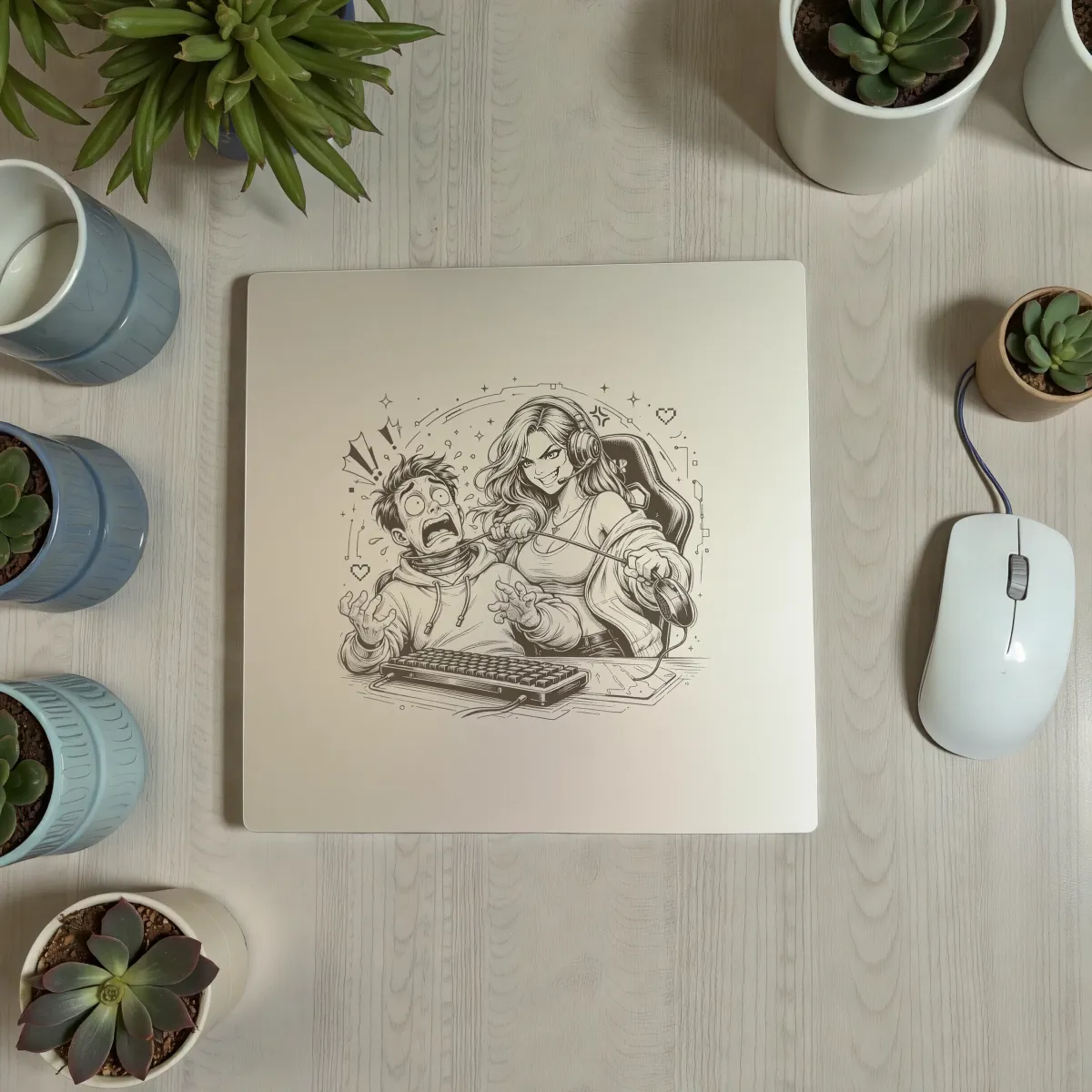 Aluminium Mousepad – Lasergravur "Gaming Rage"