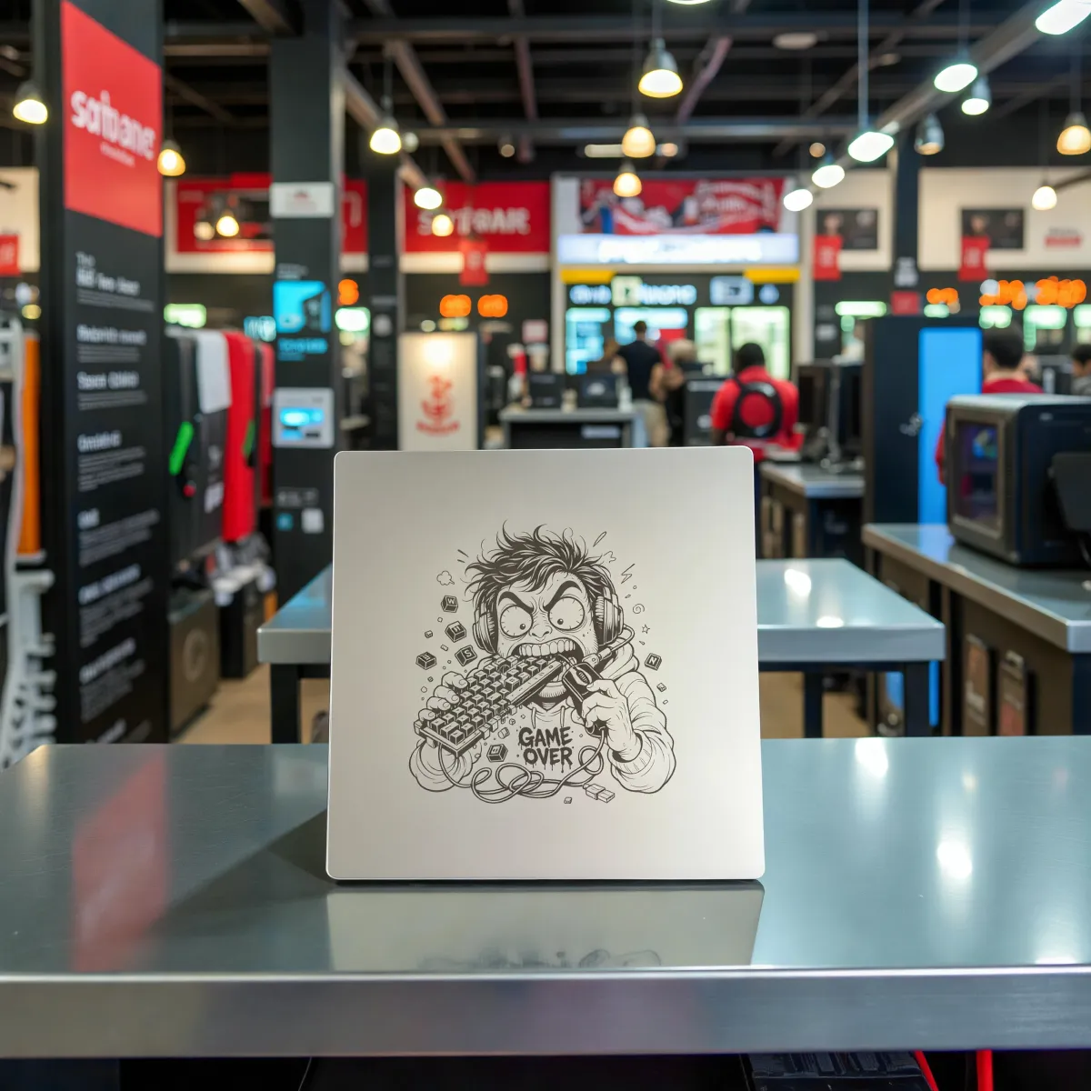 Aluminium Mousepad – Lasergravur "Game Over"