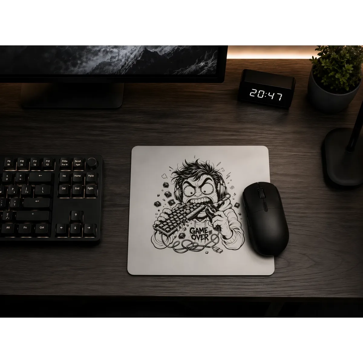 Aluminium Mousepad – Lasergravur "Game Over"
