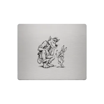 Aluminium Mousepad – Lasergravur "Wolf & Rabbit"