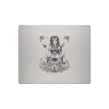 Aluminium Mousepad – Lasergravur "Floral Girl"