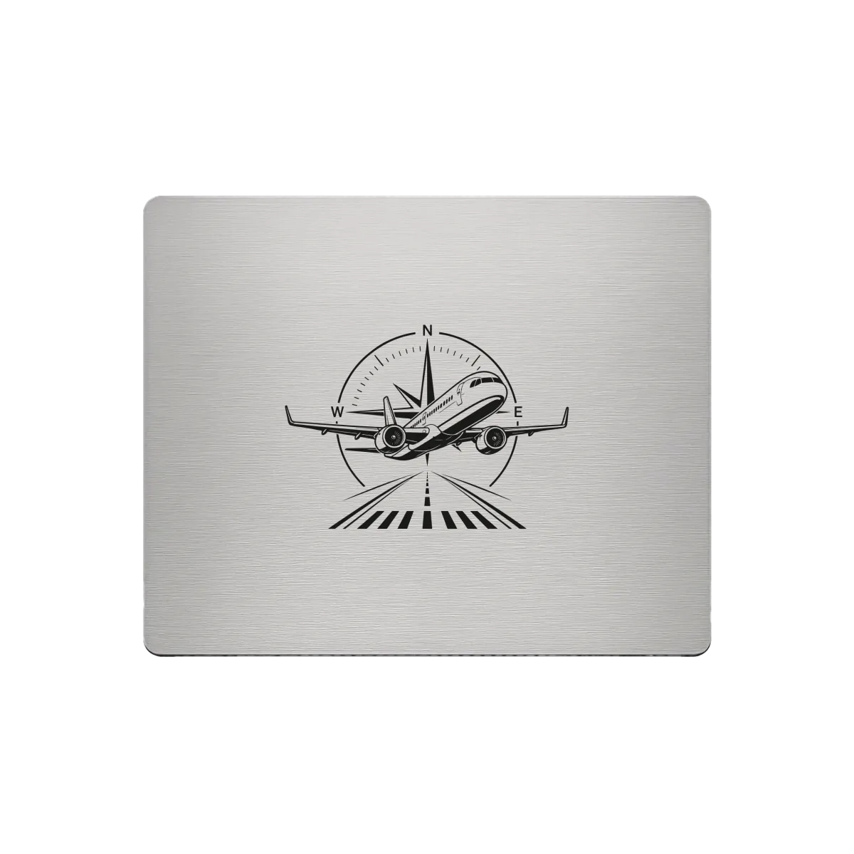 Aluminium Mousepad – Lasergravur "Pilot Kompass"