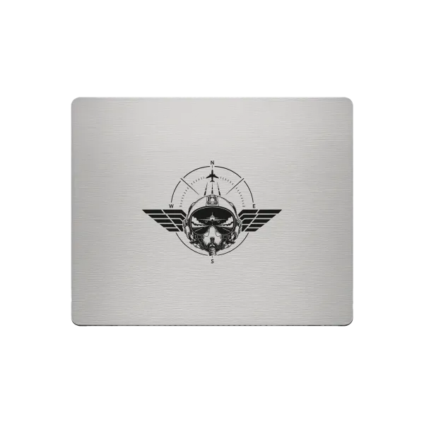Aluminium Mousepad – Lasergravur "Pilot Wings"